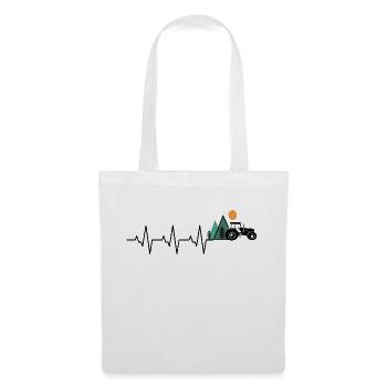 Tractor Heartbeat Gift Heartbeat Farmer - Tote Bag - white - Front
