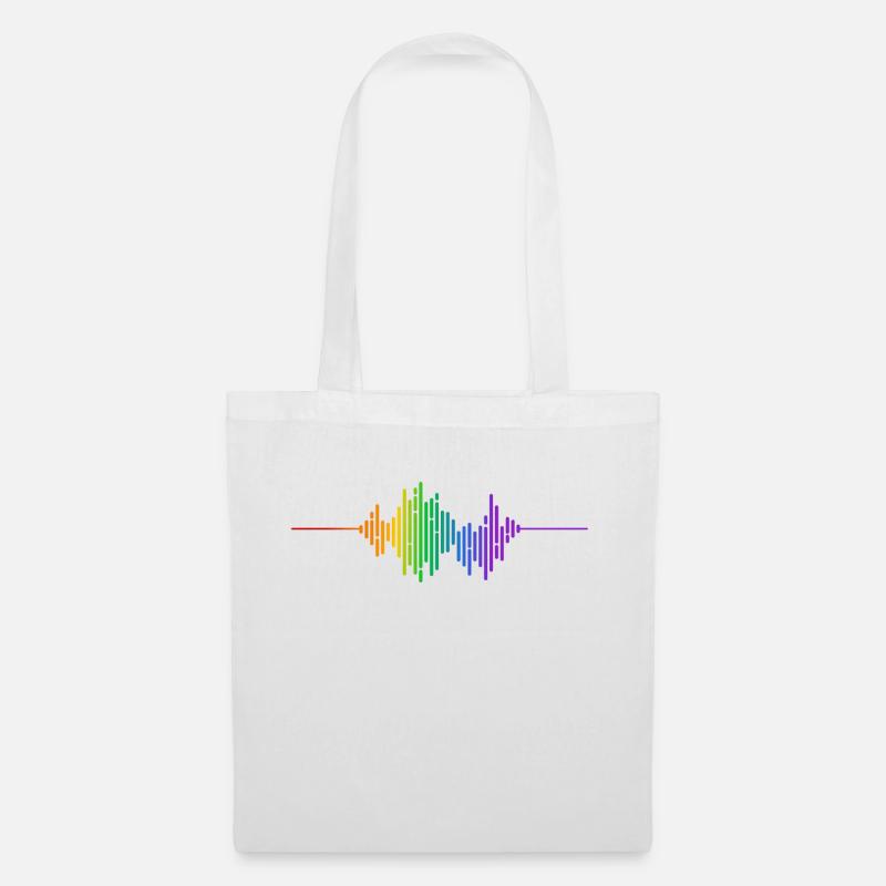 Rainbow sound wave - Tote Bag - white