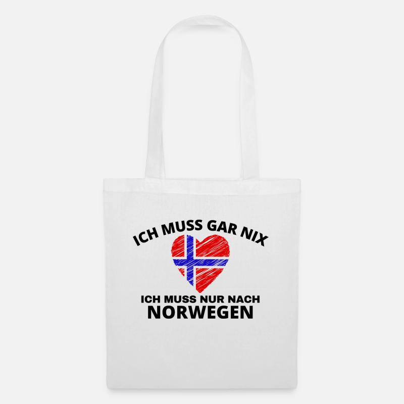 Norwegen - Stoffbeutel - Weiß