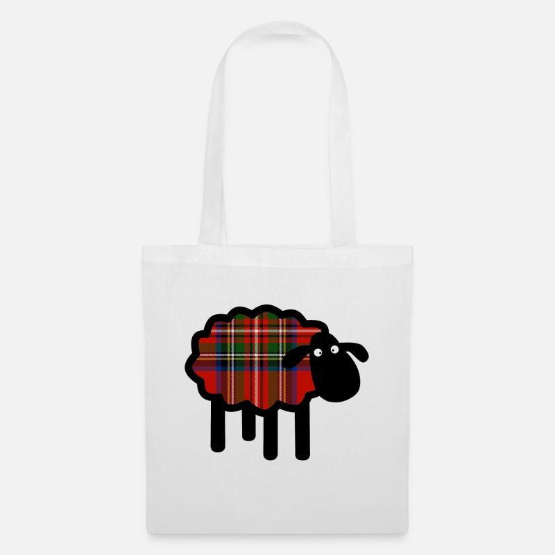 Niedliche Tartan-Schafe - Stoffbeutel - Weiß