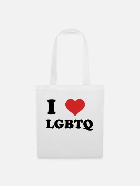 i love LGBTQ - Stoffbeutel - Weiß