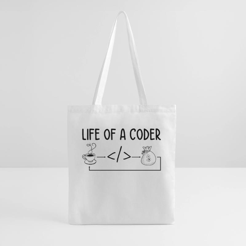 Life Of A Coder Software Developer Programmer Nerd Stoffbeutel