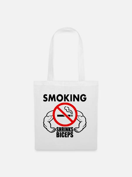 Smoking shrinks the biceps - Stoffbeutel - Weiß