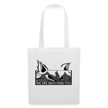 « Nous vous surveillons » Raton laveur - Sac en tissu - blanc - Devant