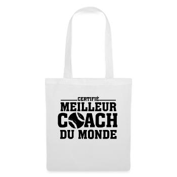Certifié Meilleur coach de tennis - Sac en tissu - blanc - Devant