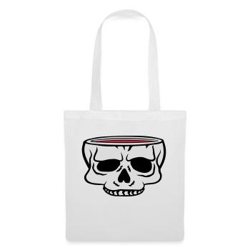 Cartoon Skull Cup Horreur - Sac en tissu - blanc - Devant