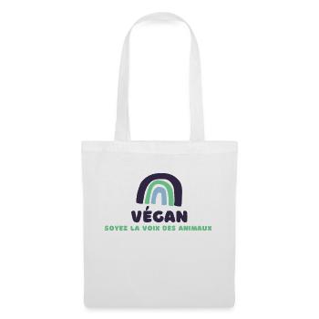 "Soyez végan, soyez la voix des animaux" - Sac en tissu - blanc - Devant