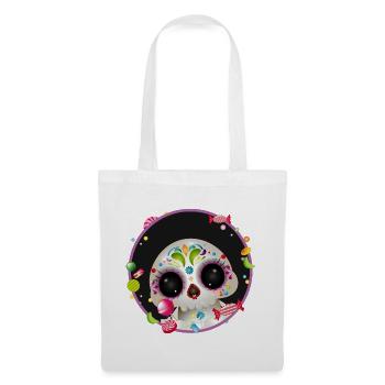 Cute Sugar Skull in candy frame - Tote Bag - white - Front