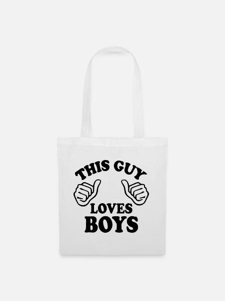 This guy loves boys - Stoffbeutel - Weiß