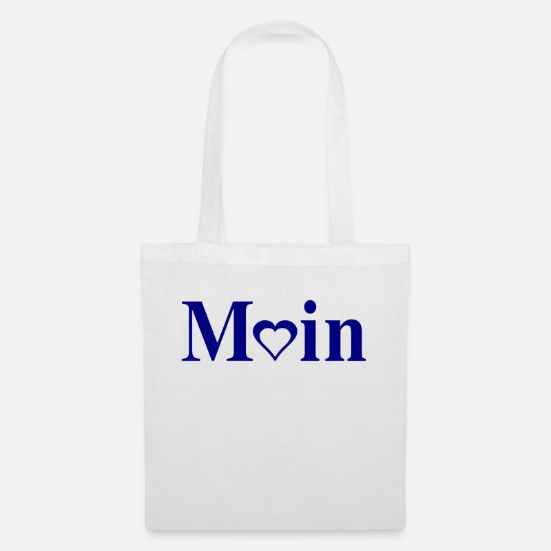 Moin mit Herzchen - Stoffbeutel - Weiß