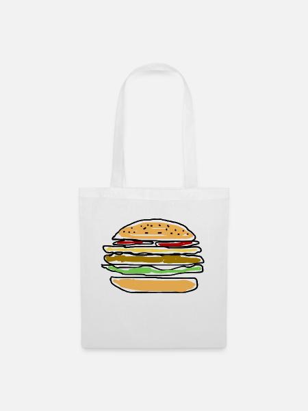 Burger - Stoffbeutel - Weiß