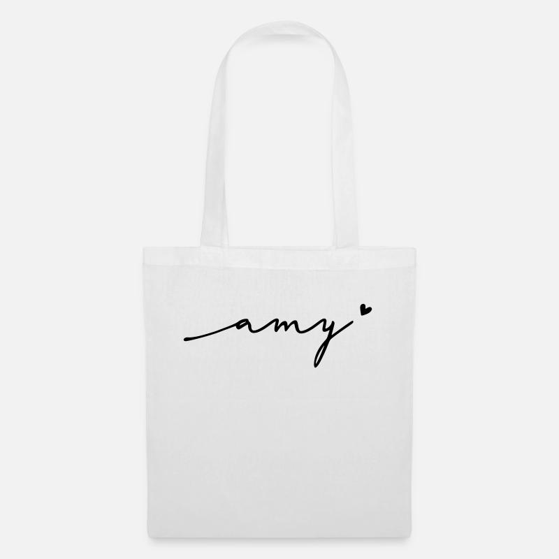 Amy Schreibschrift Name - Stoffbeutel - Weiß