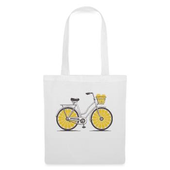 Vélo rétro vintage avec citrons, été - Sac en tissu - blanc - Devant