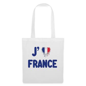 j'aime la france - Sac en tissu - blanc - Devant