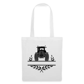 Tractor and laurel wreath with space for text - Tote Bag - white - Front