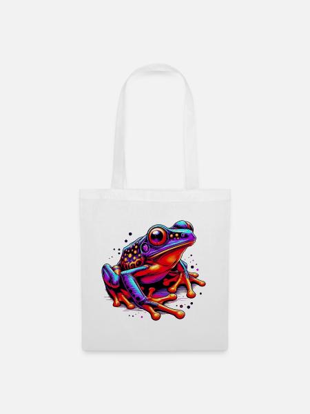 Frosch - Stoffbeutel - Weiß