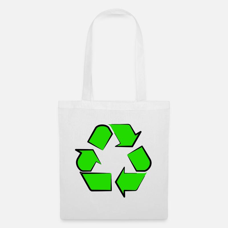 Neon Recycling Symbol - Stoffbeutel - Weiß