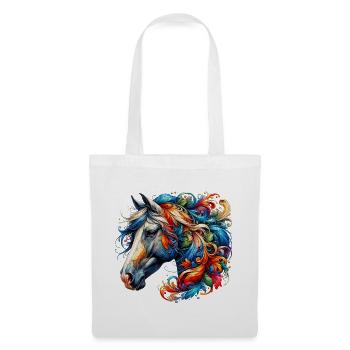 Cheval - Sac en tissu - blanc - Devant