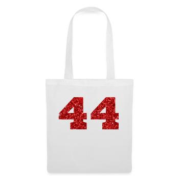 Number 44 Red Glitter - 44th Anniversary - Tote Bag - white - Front
