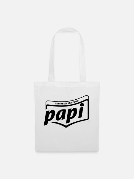 ein ganzer Kerl dank Papi - Stoffbeutel - Weiß