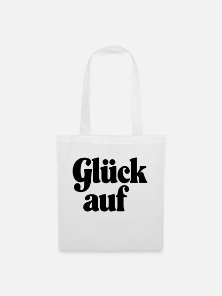 Glück Auf Erzgebirge - Schlägel und Eisen - Stoffbeutel - Weiß