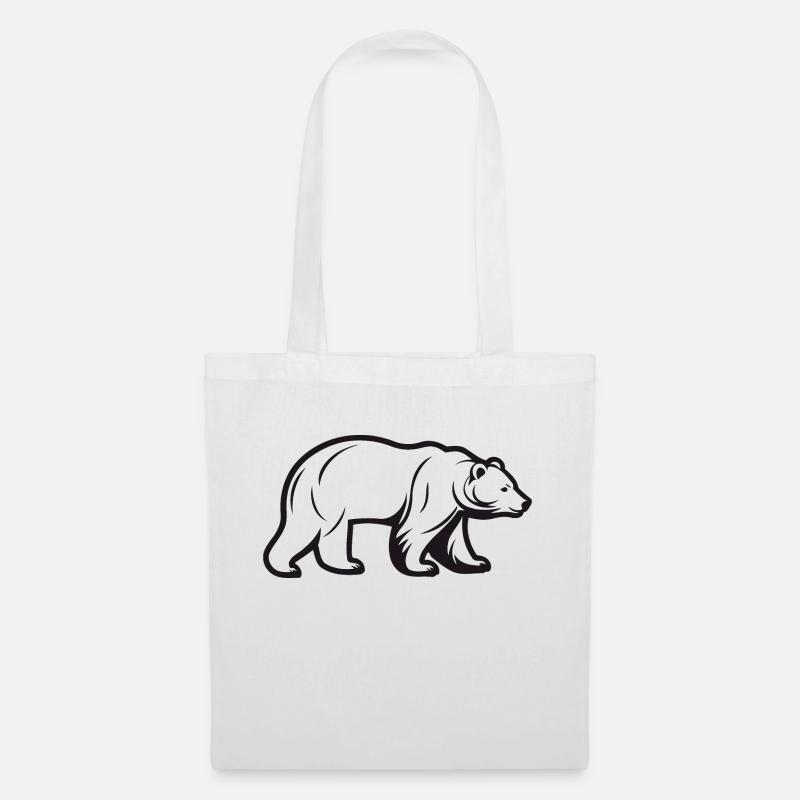 Bear Silhouette - Tote Bag - white