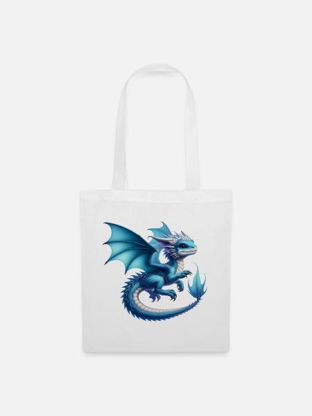 Drache - Stoffbeutel - Weiß