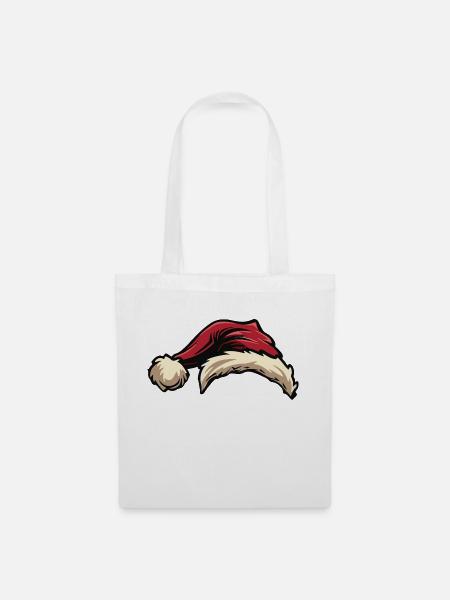 Weihnachtsmann Mütze - Stoffbeutel - Weiß