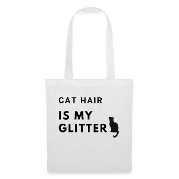 cat hair is my glitter - Stoffbeutel - Weiß - Vorne