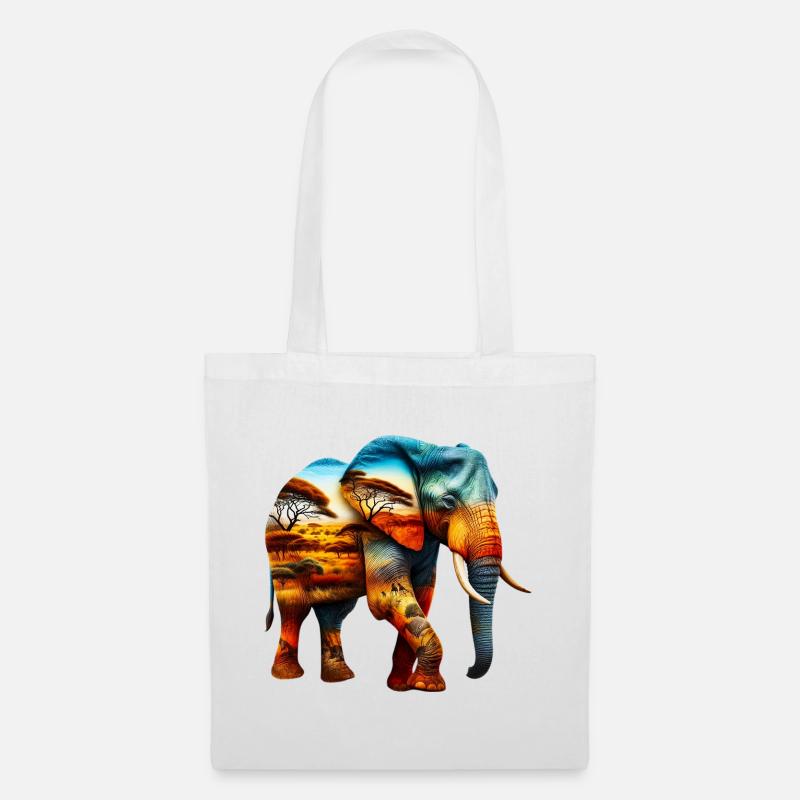 Elefant - Stoffbeutel - Weiß