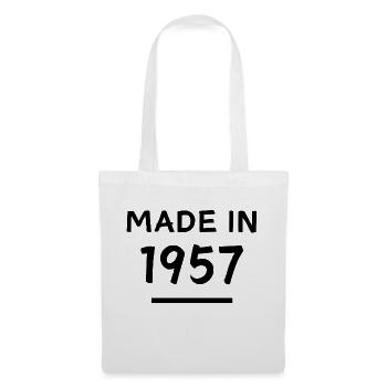 Made in 1957 - Geburtsjahr / Geburtstag - Stoffbeutel - Weiß - Vorne