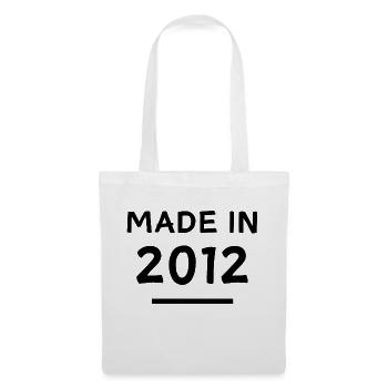 Made in 2012 - Geburtsjahr / Geburtstag - Stoffbeutel - Weiß - Vorne