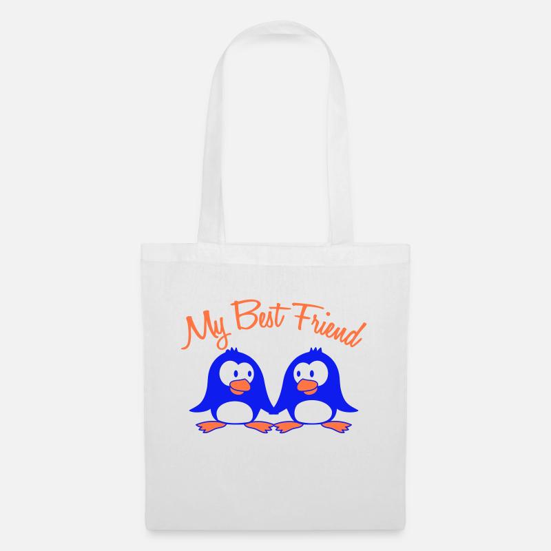 My Best Friend Pinguin Text Paar Zwei Freunde Team - Stoffbeutel - Weiß