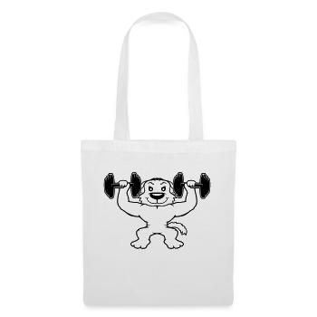 Chien Bodybuilder Muscles forts Gym Haltérophilie - Sac en tissu - blanc - Devant
