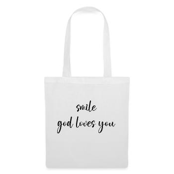 smile god loves you - Stoffbeutel - Weiß - Vorne
