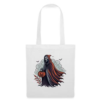 Faucheuse d'Halloween avec citrouille - Sac en tissu - blanc - Devant