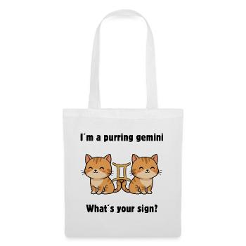 Chats Gémeaux adorables – Un signe du zodiaque plein de charme - Sac en tissu - blanc - Devant