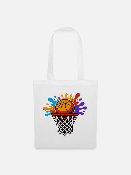 Basketball-Splash-Hoop-Burst - Stoffbeutel - Weiß