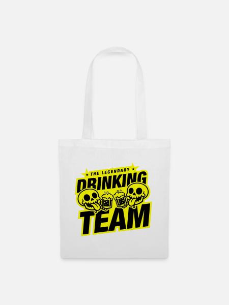 Drinking Team Skelett Bier - Stoffbeutel - Weiß