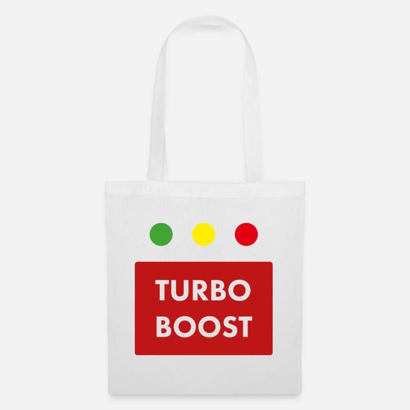 Turbo Boost Retro-Text - Stoffbeutel - Weiß