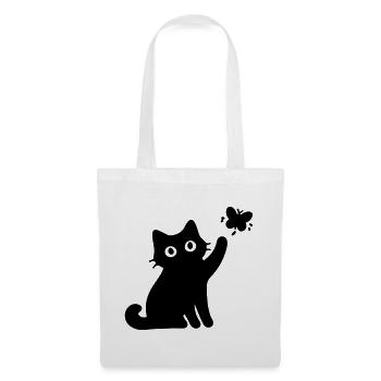 Chat drôle - Sac en tissu - blanc - Devant