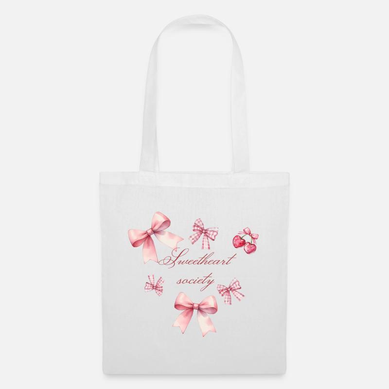 Herzfreundliche rosa Schnallen - Stoffbeutel - Weiß