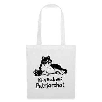 Kein Bock auf Patriarchat Katze Design - Stoffbeutel - Weiß - Vorne