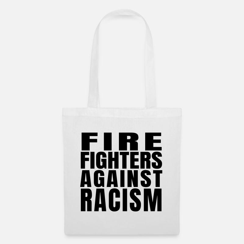 Firefighters Against Racism Block Black - Stoffbeutel - Weiß