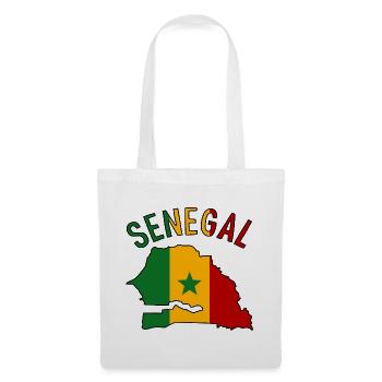 Senegal Flag Map Silhouette - Tote Bag - white - Front
