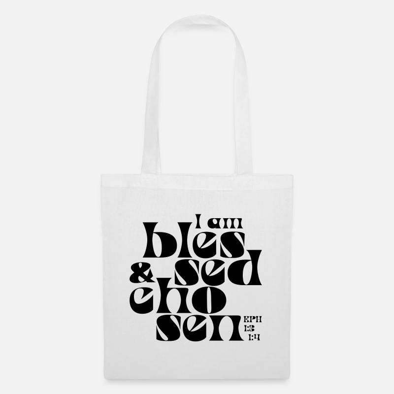 b l e s s e d & c h o s e n - Tote Bag - white