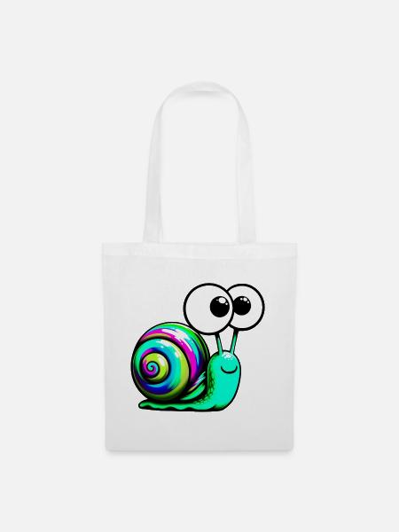 Schnecke - Stoffbeutel - Weiß