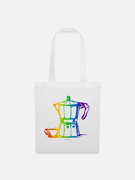 Bialetti Regenbogen Linienkunst - Stoffbeutel - Weiß