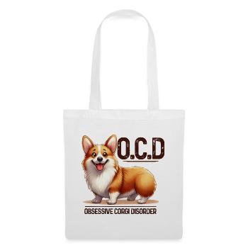 Corgi-OCD Lustige Corgi-Hundeliebhaber-Design-Merch - Stoffbeutel - Weiß - Vorne