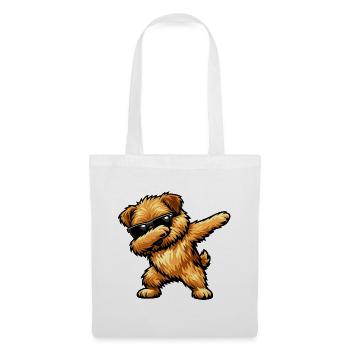 Dabbing Norfolk Terrier im Comic Stil - Stoffbeutel - Weiß - Vorne